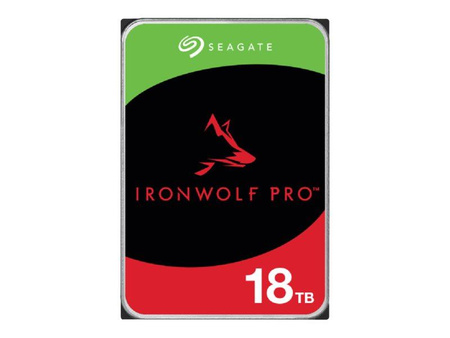 SEAGATE Ironwolf PRO Enterprise NAS HDD 18TB 7200rpm 6Gb/s SATA 256MB cache 8.9cm 3.5inch 24x7 for NAS RAID Rackmount systems BLK