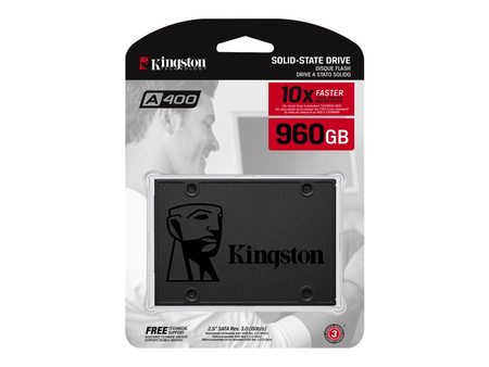 KINGSTON SA400S37/960G Dysk SSD Kingston 960GB A400 SATA3 2.5 SSD (7mm height) Read/Write 500/450Mb/s