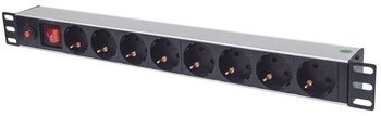 Listwa zasilająca Intellinet Rackowa 19" 1U, 8 gniazd Schuko, 3m