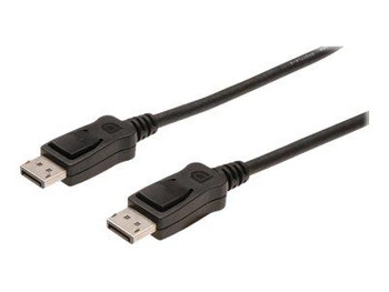 ASM AK-340100-030-S ASSMANN Kabel połączeniowy DisplayPort 1.2 z zatrzaskami Typ DP/DP M/M czarny 3m