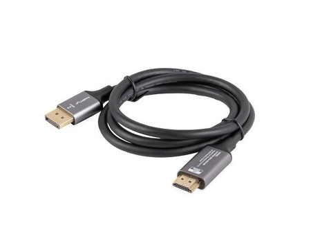 LANBERG Kabel Displayport M -> HDMI M 1m 4k czarno-srebrny