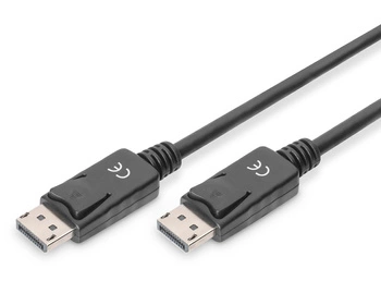 Kabel DisplayPort DIGITUS z zatrzaskami 1080p 60Hz FHD Typ DP/DP M/M czarny 5m