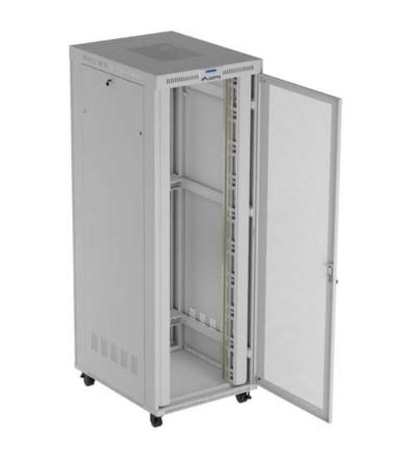 Szafa instalacyjna rack stojąca 19" 47U 800x1200 szara drzwi perforowane LCD ( flat pack) V2