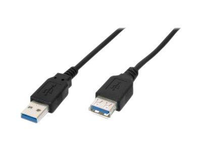 ASM AK-300203-018-S ASSMANN Kabel przedłużający USB 3.0 SuperSpeed Typ USB A/USB A M/Ż czarny 1,8m