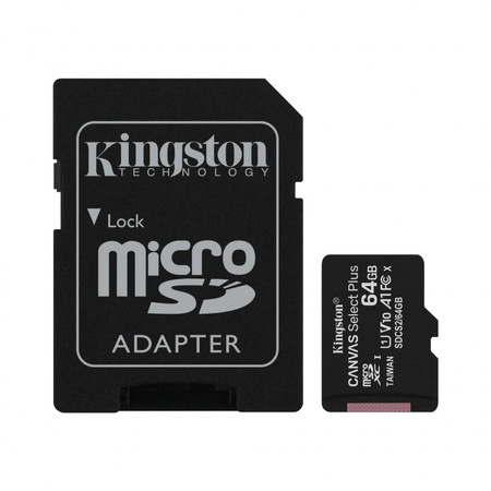 64GB MICROSDXC CANVAS SELECT/100R A1 C10 CARD + SD ADAPTER