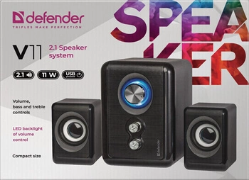 DEFENDER GŁOŚNIKI KOMPUTEROWE V11 2.1 11W USB KONTROLA BASÓW I NISKICH TONÓW 65111