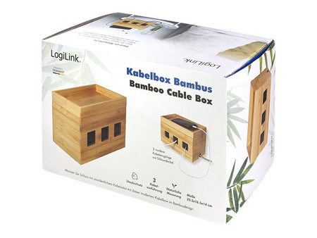 LOGILINK KAB0076 Cable box 255x140x165 mm bamboo