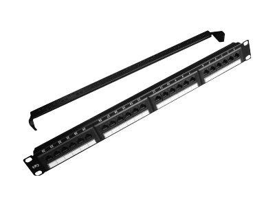 GEMBIRD NPP-C524CM-001 Gembird Patchpanel UTP 19 24P/1U kat.5e z półką do organizacji kabli, czarny
