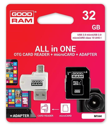 Karta pamięci microSDHC GOODRAM 32GB M1A4 UHS-I + Adapter