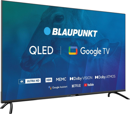 TV 50" Blaupunkt 50QBG7000S 4K Ultra HD QLED, GoogleTV, Dolby Atmos, WiFi 2,4-5GHz, BT, czarny