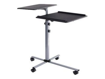 TECHLY 101485 Techly Uniwersalny mobilny stolik pod projektor notebook z dwoma półkami czarny