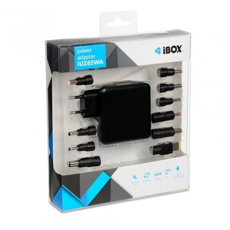 IBOX IUZ65WA UNIWERSALNY ZASILACZ DO NOTEBOOKA I-BOX IUZ65WA 65W AUTOMATIC
