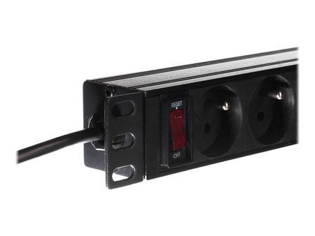 NETRACK 125-10-01 Netrack listwa zasilająca 10 1U, 230V/16A, 4xE, ALU