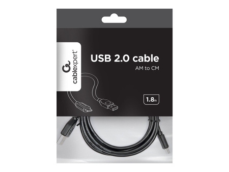 GEMBIRD CCP-USB2-AMCM-6 Gembird kabel USB-C 1.8m, czarny