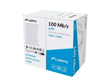 LANBERG Kabel LAN UTP 100mb/s 100m CCA drut Szary