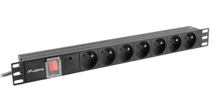 Listwa zasilająca Rack PDU  19"  1U 16A 7X 230V PL 2m czarna