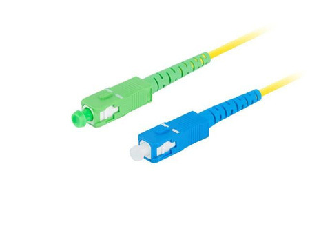 Patchcord światłowodowy Lanberg SM SC/APC-SC/UPC SIMPLEX 3.0mm LSZH G657A1 2m żółty
