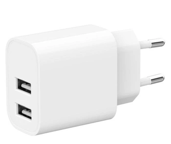 Ładowarka USB-Ax2 2.4A biała