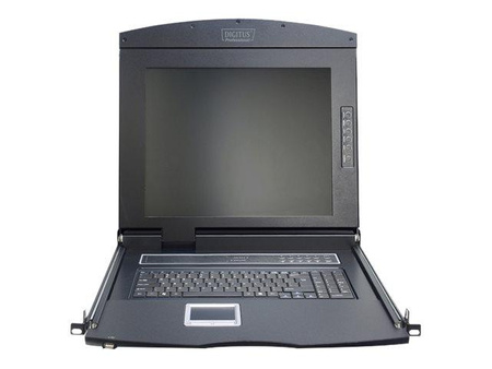 DIGITUS DS-72210-2US Konsola 17 LCD z touchpad KVM 8 portów 1U komplet kabli (8xDS-19231) klawiatura