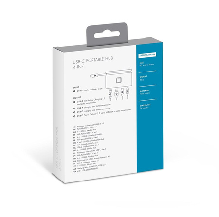 DICOTA PORTABLE HUB 4-IN-1/USB-C