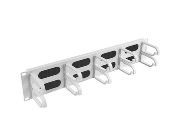 Organizer kabli Lanberg AK-1204-S 19" 2U z 5 uchwytami panel szczotkowany - typ B szary