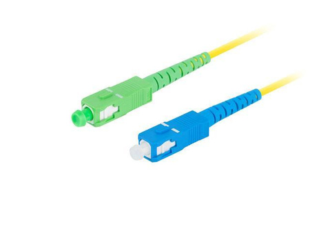 Patchcord światłowodowy Lanberg SM SC/APC-SC/UPC SIMPLEX 3.0mm LSZH G657A1 3m żółty