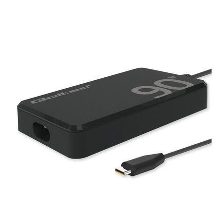 QOLTEC 52422 Ładowarka sieciowa 90W GaN Super Fast SLIM PD 5V 20V 4.5A USB C 3.1 Laptop MacBook Smartfon + kabel