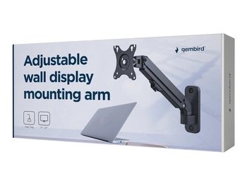GEMBIRD MA-WA1-01 Regulowane ramię do monitora do montażu na ścianie do 27 / 7 kg