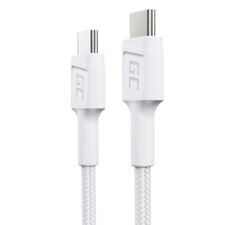 Kabel GC PowerStream USB-C do USB-C 30 cm, PD 60W, QC 3.0, biały 