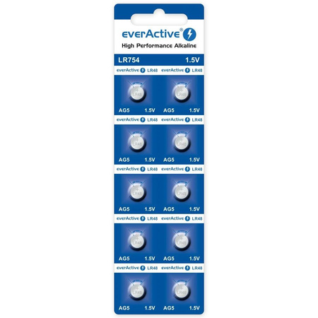 Baterie alkaliczne mini AG5/G5/LR754/LR48 blister 10 szt. 