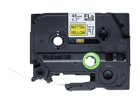 BROTHER FLE6511 21MMX45MM BLCK ON YELL FLAG TAPE