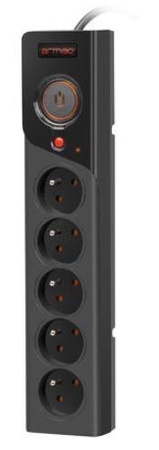 Listwa zasilająca Z5 5m 5x230V 10A  Z5/50/CZ czarna