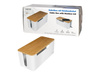 LOGILINK KAB0075 Cable box 320x140x130 mm white with bamboo lid