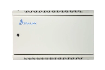 Szafka wisząca rack 6U 600x600 szara metalowe drzwi