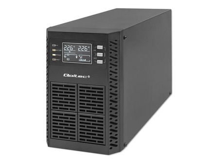 QOLTEC 52280 Zasilacz awaryjny UPS / 1kVA / 1000W / Power factor 1.0 / LCD / EPO / USB / Online