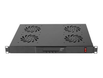 LANBERG AK-1503-B Lanberg Panel Wentylacyjny LCD 1U z Termostatem do Szaf 19 4 Wentylatory 230v