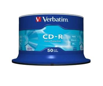 Płyty CD-R Verbatim 52x 700MB (Cake 50) EXTRA PROTECTION