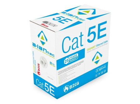 Alantec Kabel U/UTP kat.5e, sieciowy, LSOH, B2ca "FireHardy" 4x2x24 AWG, 1Gb/s, 250 MHz, szary, 305m (KIU5LSOH305B)