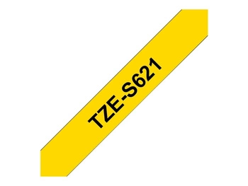 BROTHER TZeS621 Taśma Brother 9mm BLACK ON YELLOW ADHESIVE TAPE