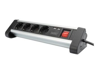 DIGITUS DA-70614 DIGITUS biurowa listwa zasilająca 4 gniazda,z 2 wejściami USB