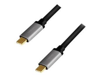 LOGILINK CUA0107 Kabel USB 3.2 Gen2 Type-C C/M na USB-C/M E-mark PD 4K aluminium czarny/szary 1m