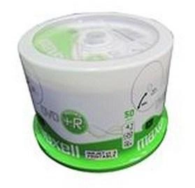 MAXELL Płyta DVD+R 4,7GB, 50 szt. w opakowaniu cake (szpindel). Prędkość zapisu 16X, 120 min. Płyty do nadruku atramentowego. Przeznaczenie Multimedia.