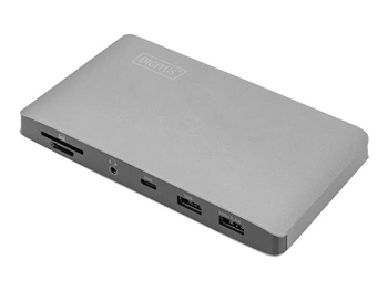 DIGITUS Universal Docking Station USB 3.0 7-Port Travel 2x Video 3x USB 3.0 1x USB-C RJ45 Audio