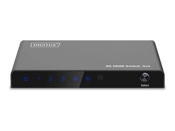 DIGITUS 3x1 HDMI Switch 8K/60Hz 4:4:4 HDR HDCP 2.3
