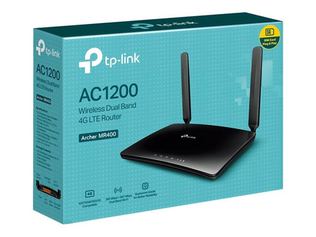 TPLINK Archer MR400 TP-Link Archer MR400 AC1200 Wireless Dual Band 4G LTE Router, build-in 4G LTE