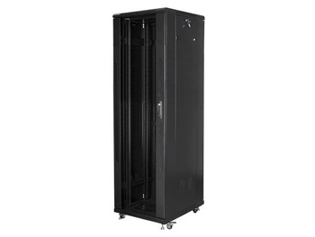 Szafa instalacyjna Rack stojąca 19" 42U 600x800 czarna Lanberg (flat pack)