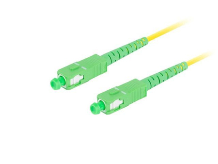 LANBERG Patchcord Światłowodowy SM SC/APC-SC/APC Simplex 3.0mm LSZH G657A 1.5m Żółty