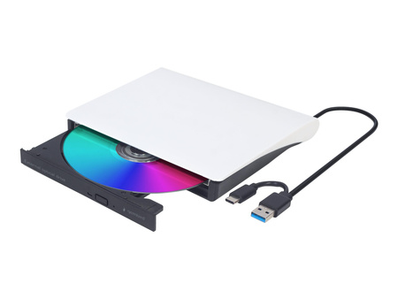 GEMBIRD nagrywarka zewnętrzna DVD 8x CD 24x USB 3.1 slim czarno-biała