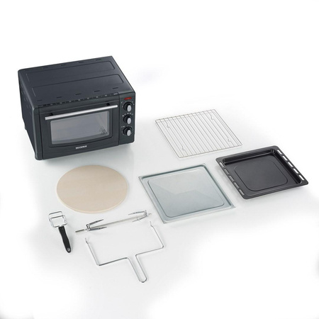 SEVERIN MINI PIEKARNIK, TERMOOBIEG, ZAKRES TEMP. 100°C-230°C, TIMER DO 60 MIN, RUSZT, BLACHA, TACKA, 20 L, MOC 1500W TO 2068
