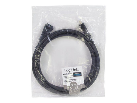 LOGILINK CH0057 LOGILINK - Kabel HDMI 1.4, HDMI male / female Gold 3m